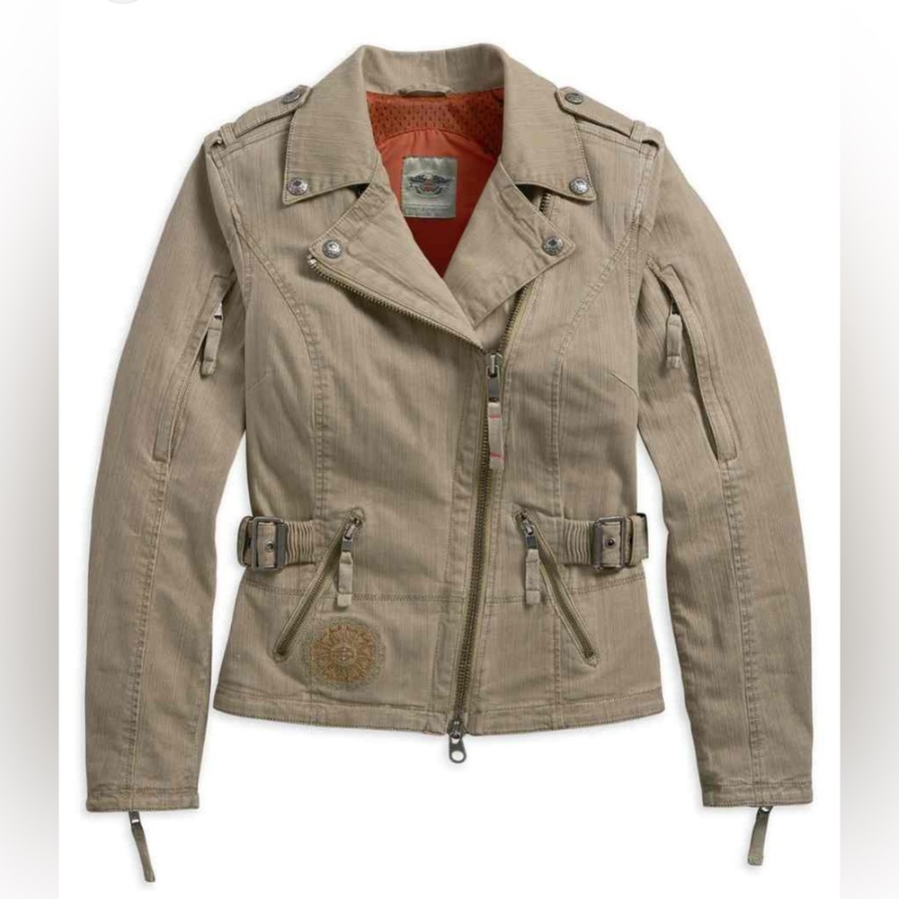 Harley Davidson Sola Textile Riding Jacket Tan Size Small